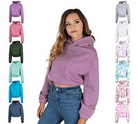 Light & Shade Sudadera Corta con Capucha para Mujer, Morado, XL