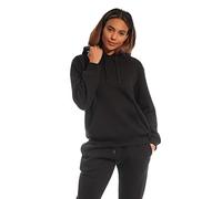 Light & Shade Sudadera Mujer con Capucha Fleece - Hoodie Pullover con Bolsillo y Cordón, Sudadera Suave para Gym Fitness Loungewear y Uso Diario (Negro, XS)