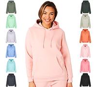 Light & Shade Sudadera Mujer con Capucha Fleece - Hoodie Pullover con Bolsillo y Cordón, Sudadera Suave para Gym Fitness Loungewear y Uso Diario (Rosa, L)