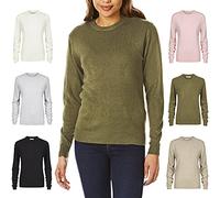 Light & Shade Top de Cuello Redondo para Mujer Jersey de Punto Supersuave, Caqui, XL
