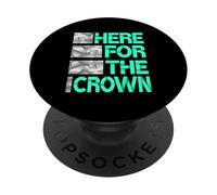 Light Teal Aqua Here For The Crown Light Teal Aqua Graphic PopSockets PopGrip Adhesivo