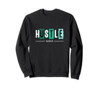 Light Teal Aqua Hustle Harder Light Teal Aqua Graphic Sudadera