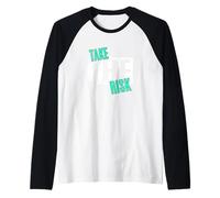 Light Teal Aqua Take The Risk Light Teal Aqua Graphic Camiseta Manga Raglan