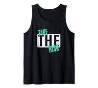 Light Teal Aqua Take The Risk Light Teal Aqua Graphic Camiseta sin Mangas