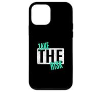 Light Teal Aqua Take The Risk Light Teal Aqua Graphic Carcasa para iPhone 12 mini