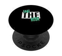 Light Teal Aqua Take The Risk Light Teal Aqua Graphic PopSockets PopGrip Adhesivo