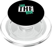 Light Teal Aqua Take The Risk Light Teal Aqua Graphic PopSockets PopGrip para MagSafe