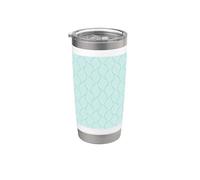 Light Teal White Wave Curve Organic Nature Pattern Vaso térmico de acero inoxidable de doble pared
