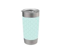 Light Teal White Wave Curve Organic Nature Pattern Vaso térmico de acero inoxidable de doble pared
