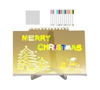 Light Up Acrylic Message Board, Drawing Board with LED, Exquisite Desktop Memo, Multifunctional Acrylic Dry Erase Boards for School, Cafe, and Home, Available Sizes,15x15cm, 20x20cm, 30x20cm