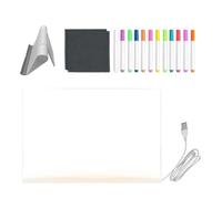 Light Up Acrylic Note Board - LED Illuminated Dry Erase Panel, Transparent Writing Board Set With Multicolor Pens And Foldable Support Stand | Modern Creative Display Tool Enhancing Visibility Youth