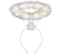Light Up Angel Headband White Black Headband Angel Headband for Christmas Angel Costumes White with Light