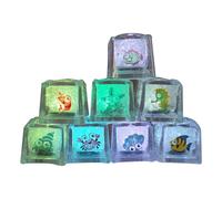 Light Up Bath Cubes, LED Ice Cubes, Colorful Glow Effect, Waterproof Floating Design for Kids Family Fun, Home Bath Time Party Decor, 1.06x1.06 Inches, Multicolor, 8 Pieces