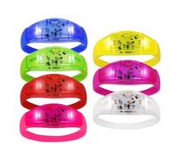 Light Up Bracelets - 7 Pieces Voice-Activated Glow Accessories | LED Light-Up Bracelets for Children, Boys, Girls for Home, Indoor, Outdoor Activities, Camping, School, Parties, Birthday, Fun Events