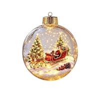 Light Up Christmas Ornaments - Glowing Holiday Scene Decoration | Miniature Scene Ornament for Indoor Apartment Living Room Bedroom Party Tree Mantel