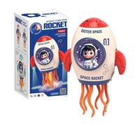 Light Up Dancing Toy - 1 1 × 21,2 Cm Música Electrónica Rocket, LED De Movimiento, Figura Animada del Proyector | Regalo De Festival Creativo para Niños Niñas De 3 Años Y Fiesta De Do