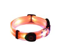 Light-Up Dog Collar, Rechargeable LED Dog Necklace, PVC Adjustable Glowing Pet Neckband for Night Walking, High-Visibility Waterproof Design, Lighted Collar for Dark, Outdoor