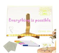 Light Up Dry Erase Board-Neon Glow LED Writing, Fluorescent Liquid Chalk Tablet, Luminous Desktop Message Pad, Vibrant Drawing Canvas Gear, Glowing Night Light Tool | For Kids