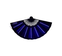 Light Up Folding Hand Fan Portable Cooling Breeze, Fabric Sail, Cool Lights