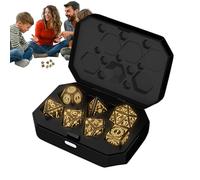 Light Up Game Dice, Recargable Polyhedral Set, Flashing LED Tabletop Pieces, RGB Glowing Sides, USB Charging Case Included, Ideal para Role Playing Gatherings, Unavailable, Fantasy Adventure