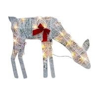 Light Up Reindeer Christmas - Outdoor Decor 80x44cm, Waterproof Festive | Garden Deer Decoration For Family Home Patio Lawn Parties Holiday Event Bow LED Lights Seasonal Display Iron Art Creative Disp