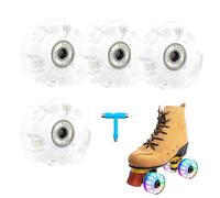 Light Up Skate Wheels, PU Roller Skate Wheels, Wear Resistant Skate Wheels, Double Row High Elasticity Skate Wheels, Led Roller Smooth Ride Skate Replacement Wheels, 5.8x3.2cm, for Indoor