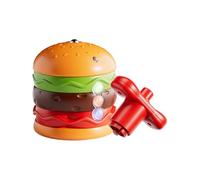 Light-Up Spin Top, Gyro Toy, Musical Hamburger Design, Flashing Lights with Sound, Interactive Travel Game for Kids Home School Playing, ABS Material, Multicolor 1 Piece