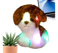 Light Up Stuffed Animal - Plush 25 cm | LED Glow Soft Cuddly Dog Doll Pillow | Luminous Plush Toy Night Light Companion For Kids For Bedroom Travel Car And Use
