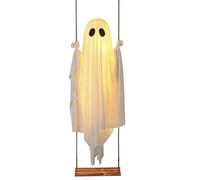 Light Up Swinging Ghost - 5ft Adjustable with String Lights Remote Control