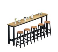 Light Walnut Bar Table for Kitchen & Outdoor 160x30x100CM Breakfast High Table Ideal for Home & Restaurant Use (Chairs Not Included)