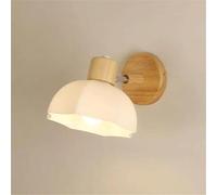 Light White Lampshade and Wooden Base, Creative Wall Lamp with Metal Wiring, Perfect for Bedroom(C)