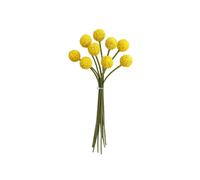 Light Yellow Artificial Ball Chrysanthemum Flowers - 9pcs Set of 26cm Decorative Floral Arrangements for Home & Event Decor