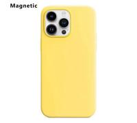 (Light Yellow, Multicolor) For iPhone 14 Pro Max Compatible with MagSafe Liquid Silicone Phone Back Cover (No Logo) - Light Yel