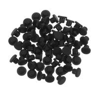 LIGHTAOTAO 100 Tapones Redondos de Silicona Negros para Tornillos y Agujeros, Protección contra Polvo, Fácil Instalación para Paneles Industriales y Oficinas