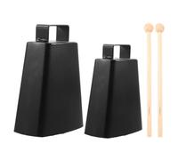 LIGHTAOTAO 2 Juegos Cowbell Instrumento de Percusión Manual con Bastón Negro de Sonido Fuerte para Conjuntos de Batería Eventos Deportivos Bodas y Conciertos