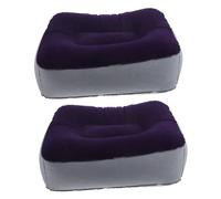 LIGHTAOTAO 2 Piezas Inflable Reposapiés de PVC con Cojín Ergonómico para Viaje Soporte Cómodo para Pies y Piernas de Unidades Gris y Azul para Avión Coche y Exterior