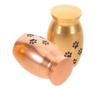 LIGHTAOTAO 2 Piezas Urna para Mascotas Decorativa con Patrón de Huella Mini Urnas para Cenizas de Perros y Gatos Tarro Conmemorativo para Recuerdos Almacenamiento para Pelo y Dientes