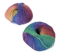 LIGHTAOTAO 2 Rollos de Hilo de Lana para Tejer y Coser de Colores Variados Fácil de Trabajar y, Adecuado para Proyectos de Tejido y Manualidades