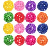 LIGHTAOTAO 20 Juguetes de Ratán para Loros Que Satisfacen el Instinto de Masticar, Material Natural y Diseño Atractivo para Diversión y Entretenimiento de Aves Pequeñas Color Color Aleatorio