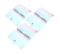 LIGHTAOTAO 3 Piezas Carcasa Llamativo Fabricada Acabado en Metal y Pvc Brillante de Anillas de 6 Anillos Diseño Protección Mejorada para Cuaderno para Uso Escolar