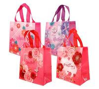 LIGHTAOTAO 4 Piezas Bolsas de Obsequio de Tela No Tejida para Día Madre y Cumpleaños, Bolsa Grande Diseño Bonito y Superficie Agradable para Envolver Regalos