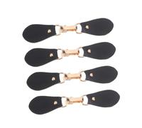 LIGHTAOTAO 4 piezas Conectores de Abrigo de Cuero con Ganchos de Metal para Moda Accesorios de de Abrigos Dorado y Negro Clips para Cardigans
