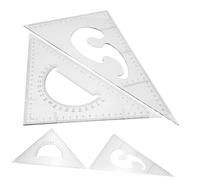 LIGHTAOTAO 4 Piezas Kit de Reglas de Medición para Dibujo Conjunto de Escuadras Triangulares para Estudiantes Precisión y Durabilidad para Diseño y Enseñanza