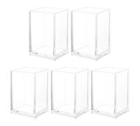 LIGHTAOTAO 5 Portalápices y Capacidad para Organizar Lápices y de Maquillaje para Escritorio de Acrílico Transparente Diseño Moderno Hogar o Tocador