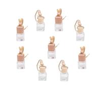 LIGHTAOTAO 9 Botellas de Aromaterapia de Vidrio Beige para Coche, Colgantes de Perfume Recargables que Relajan Cuerpo y Espíritu, Ideales para Cocina y Habitación Estilo Varios estilos