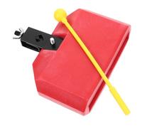 LIGHTAOTAO Accesorio para Percusión de Tambor Latin Percussion Plástico y Metal Cencerro Rojo con Abrazadera y Baqueta Soporte para Regalo Baterista y Equipos Música