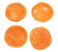 LIGHTAOTAO Adornos de Nido para Pájaros, Nidos Simulados de 7 CM, Tejido de Cáñamo Grueso, Juego de 4 Piezas, Adecuado para Palomas y Agapornis, Decoración para Jardín y Platos