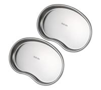 LIGHTAOTAO Bandeja Curva de Acero Inoxidable Plata Resistente a Altas Temperaturas, Robusta, Pack de 2 Piezas para Procedimientos Dentales y Salón de Belleza