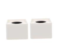 LIGHTAOTAO Bandera de Micrófono Cuadrada Abs de Color Blanco para Uso Profesional en Entrevistas, Diseño Creativo y Fácil de Transportar, Paquete de 2 Piezas
