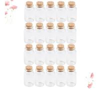 LIGHTAOTAO Botellas de Vidrio Corcho de 30ml Tapón de Madera Mini Frascos 20 y Almacenamiento de Té para Deseos Ideales para Fiestas y Tiendas